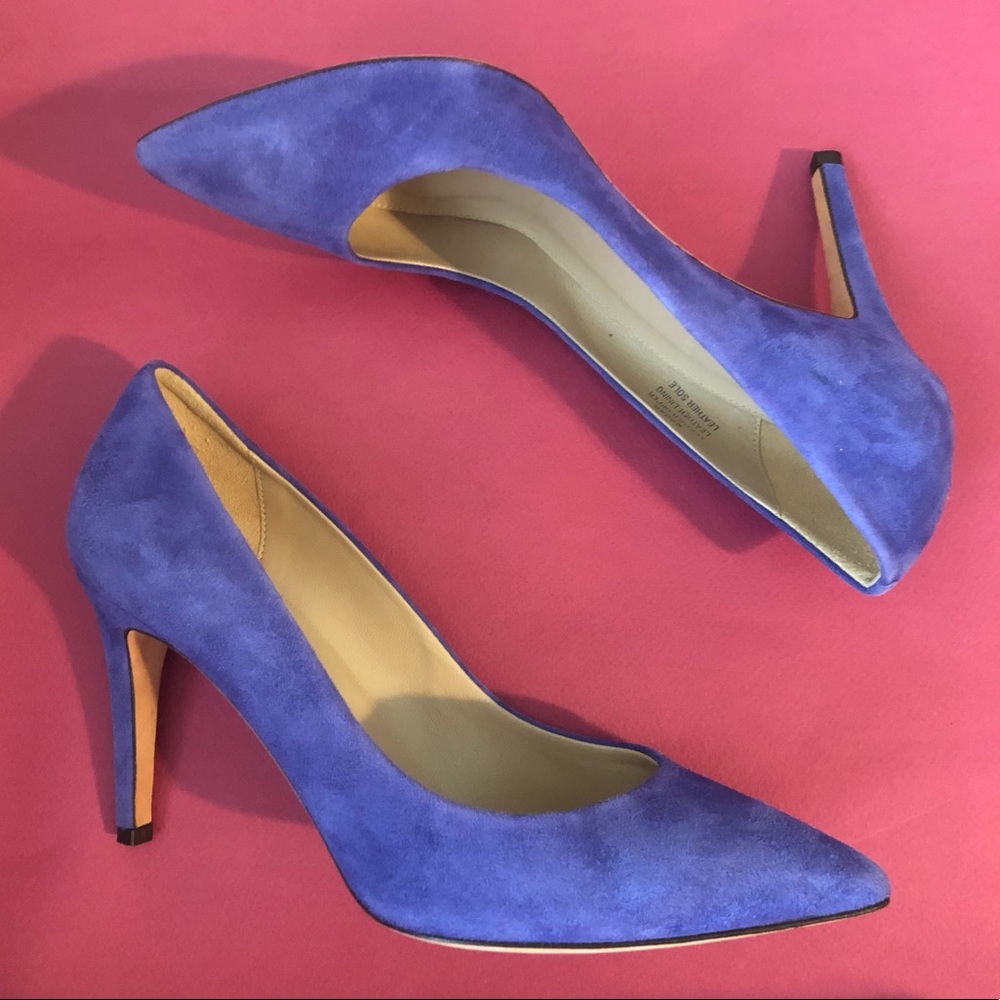 J. Crew Everly purple suede heels